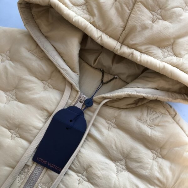Louis Vuitton Monogram Quilted Nylon Hooded Beige Coat – LVC046 - Image 5