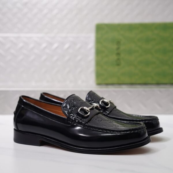 GUCCI LEATHER BLACK GC LOGO HORSEBIT LOAFER – GL055 - Image 9