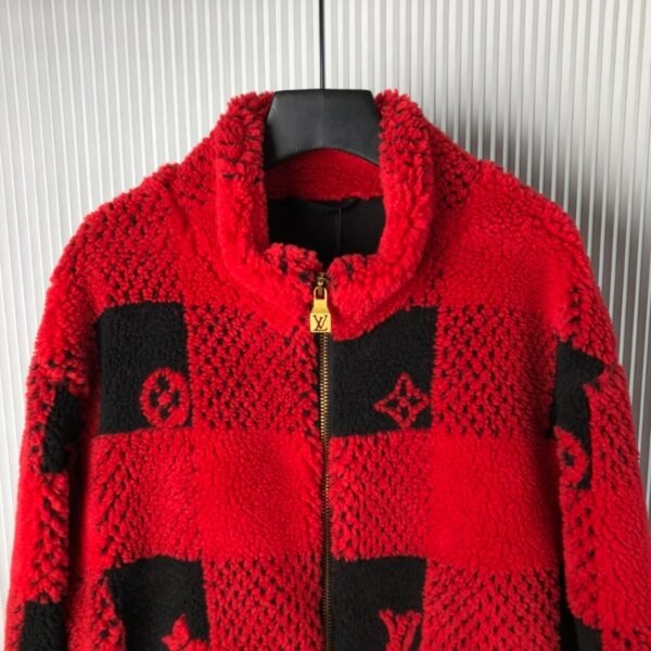 Louis Vuitton Damier Fleece Red Plaid Coat – LVC051 - Image 3