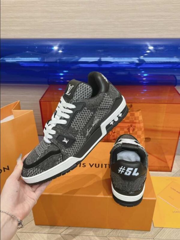 Louis Vuitton Trainer Black Damier 3D Denim Sneaker – LVS208 - Image 3