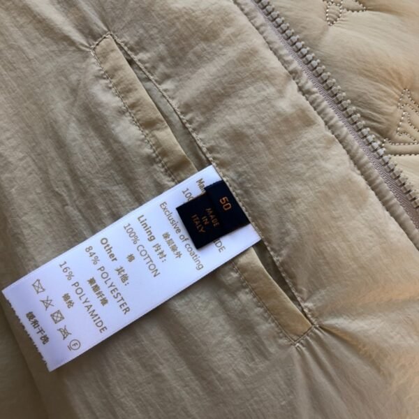 Louis Vuitton Monogram Quilted Nylon Hooded Beige Coat – LVC046 - Image 4