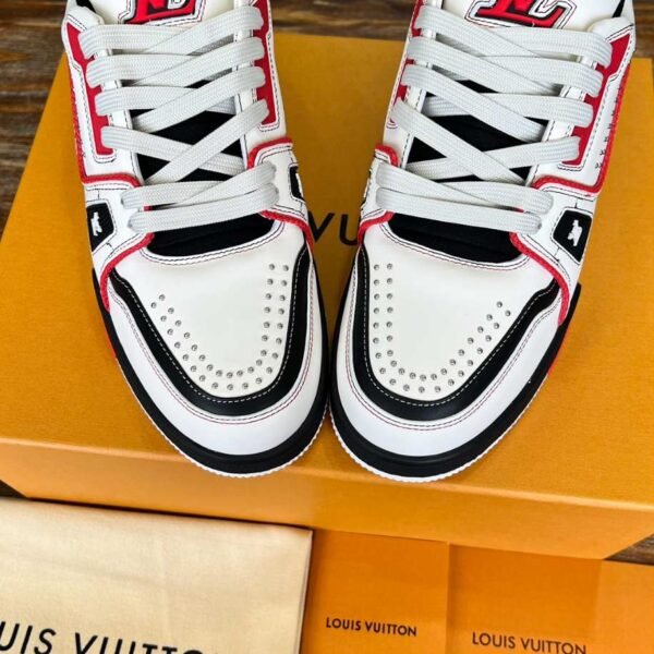 Louis Vuitton Trainer White Red Low Sneaker – LVS205 - Image 5