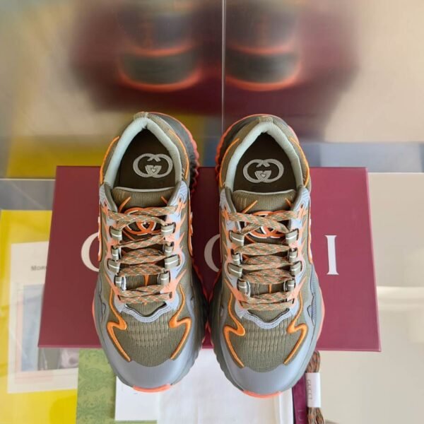 Gucci Brown Ripple Splash Fabric Sneakers – GCC200 - Image 7