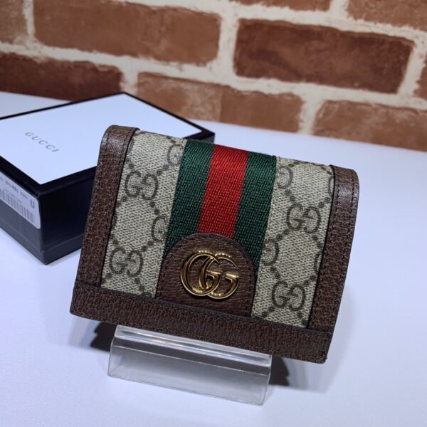 OPHIDIA COIN WALLET IN BEIGE BROWN GG CANVAS - WLG051