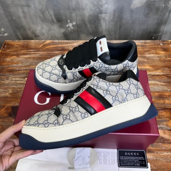 Gucci Screener Web Beige and Blue Sneaker – GCC171 - Image 3