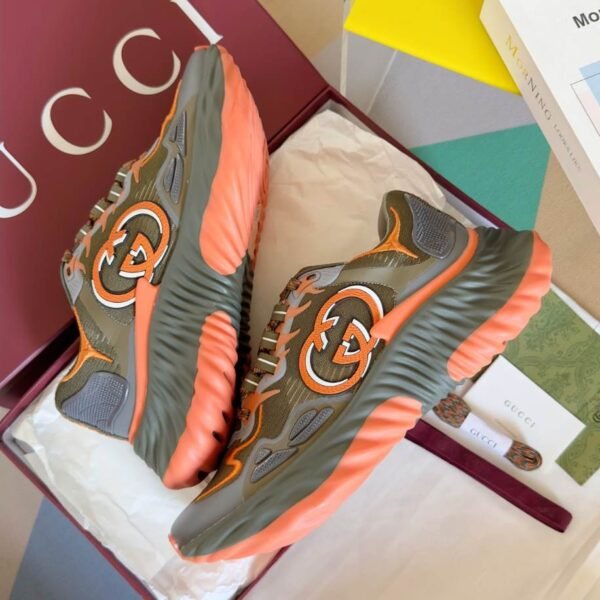 Gucci Brown Ripple Splash Fabric Sneakers – GCC200 - Image 6