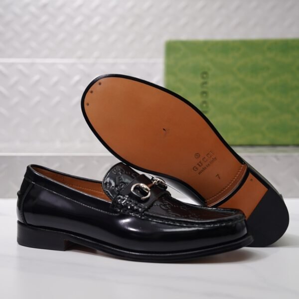 GUCCI LEATHER BLACK GC LOGO HORSEBIT LOAFER – GL055 - Image 5