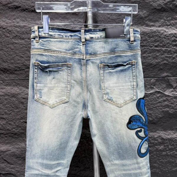 Amiri Men Blue Patch-Detail Jeans – AMIJ018 - Image 7