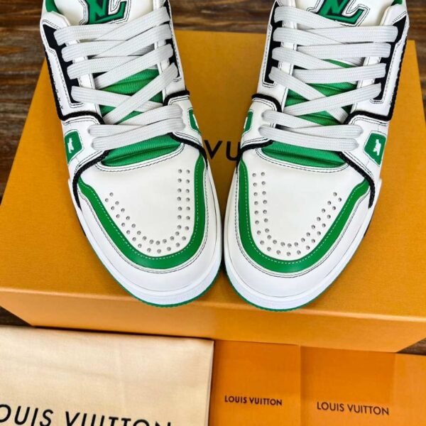 Louis Vuitton Trainer White Green Low Sneaker – LVS204 - Image 3