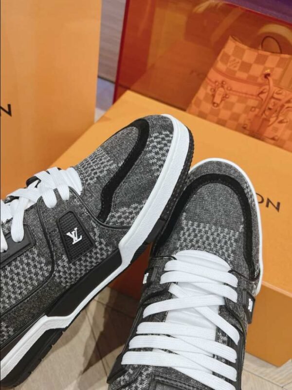 Louis Vuitton Trainer Black Damier 3D Denim Sneaker – LVS208 - Image 4
