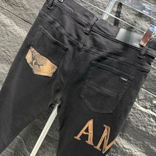Amiri Logo Yellow Black Jeans – AMIJ006 - Image 5