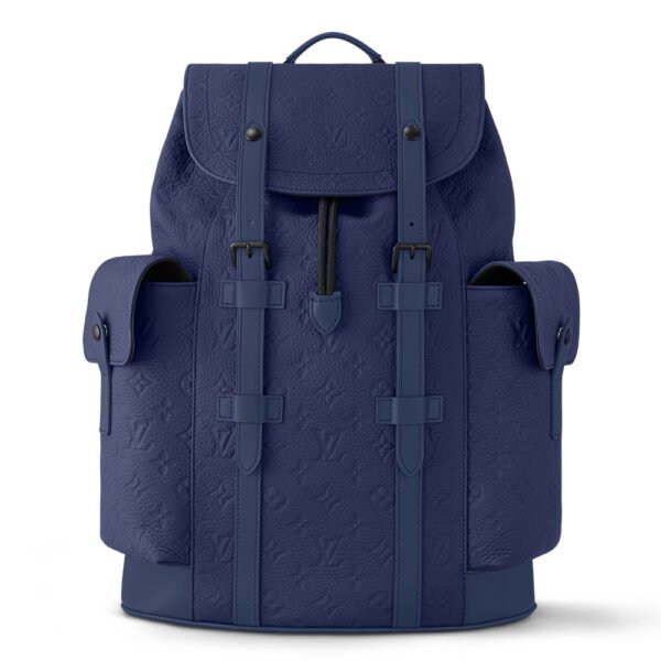 Christopher MM Backpack Blue Monogram Taurillon Leather - LW160