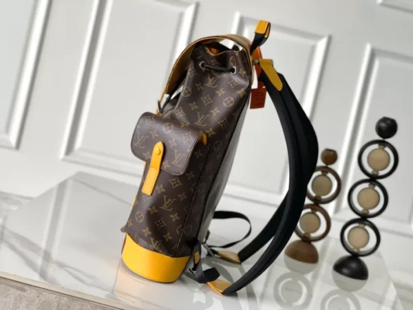 Christopher MM Backpack in Saffron Yellow Monogram Macassar Coated Canvas - LW156 - Image 7