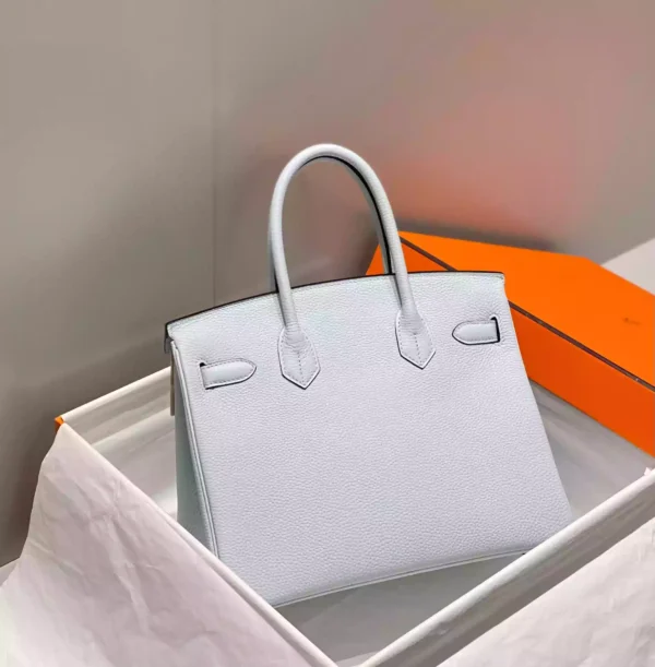 Hermes Birkin 30cm Bag In Blue Brume Clemence Leather GHW - HW017 - Image 2