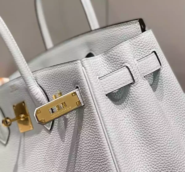 Hermes Birkin 30cm Bag In Blue Brume Clemence Leather GHW - HW017 - Image 5