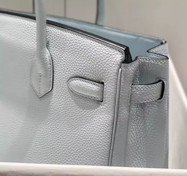 Hermes Birkin 30cm Bag In Blue Brume Clemence Leather GHW - HW017 - Image 7