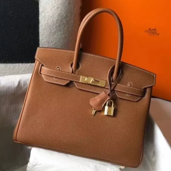 Hermes Birkin 30cm Bag In Gold Clemence Leather GHW - HW031