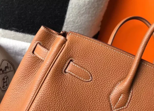 Hermes Birkin 30cm Bag In Gold Clemence Leather GHW - HW031 - Image 5