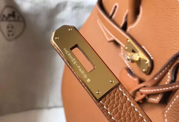 Hermes Birkin 30cm Bag In Gold Clemence Leather GHW - HW031 - Image 6