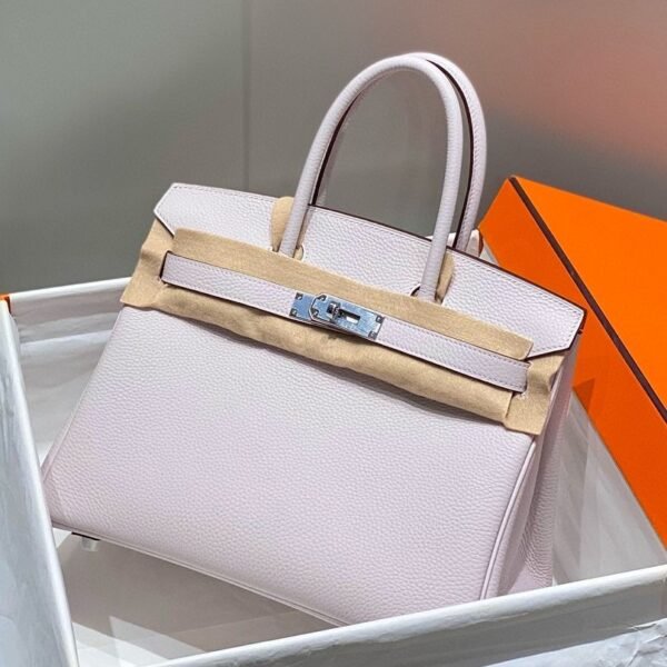 Hermes Birkin 30cm Bag In Mauve Pale Clemence Leather PHW - HW019