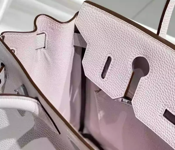 Hermes Birkin 30cm Bag In Mauve Pale Clemence Leather PHW - HW019 - Image 6