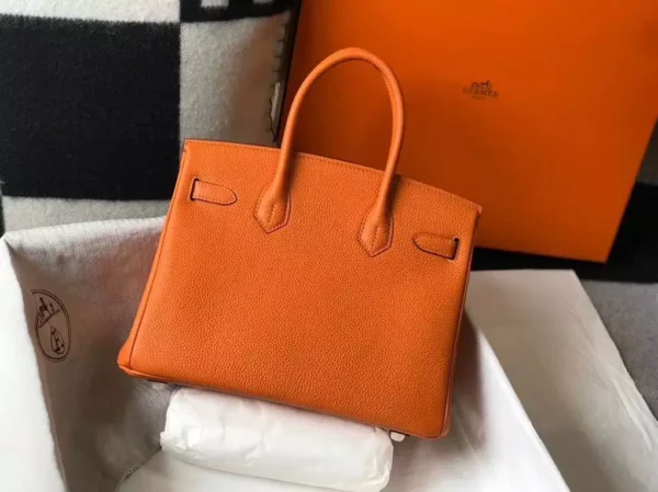 Hermes Birkin 30cm Bag In Orange Clemence Leather GHW - HW028 - Image 2