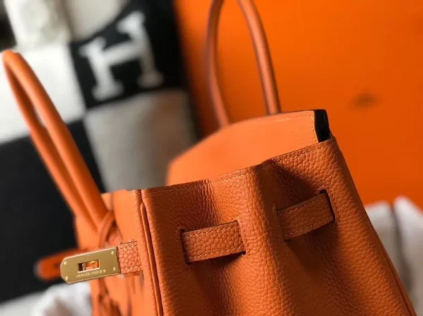 Hermes Birkin 30cm Bag In Orange Clemence Leather GHW - HW028 - Image 4