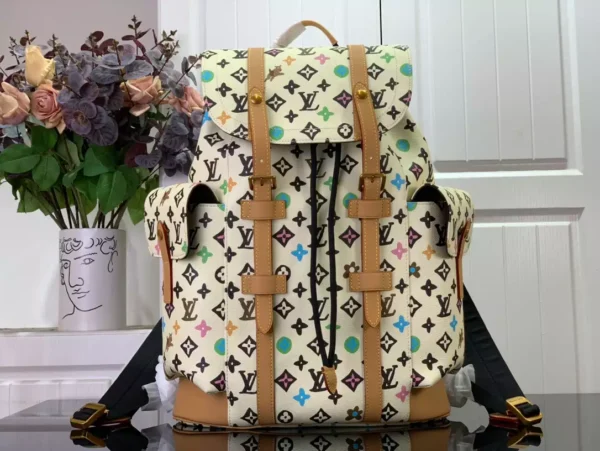 LV Christopher MM Backpack in Vanilla Monogram Craggy Coated Canvas - LW186 - Image 2