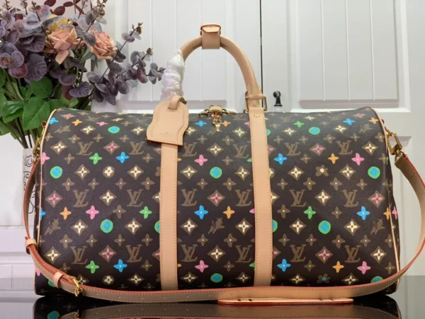 LV Keepall Bandoulière 50 Bag in Chocolate Monogram Craggy Coated Canvas - LW176 - Image 2