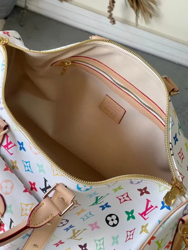LV Takashi Murakami Keepall Bandoulière 45 Bag in Multicolor Monogram Canvas - LW175 - Image 9