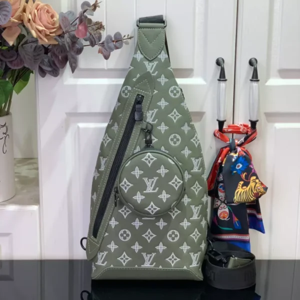 Louis Vuitton Duo Slingbag Olive Green Monogram Shadow - LW152 - Image 2