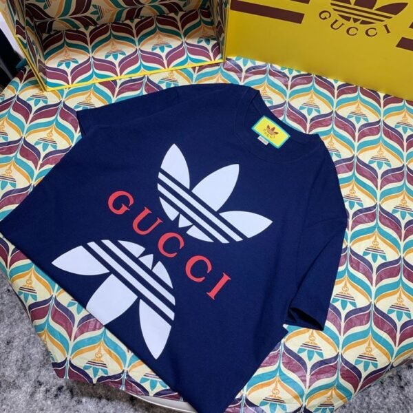 ADIDAS X GUCCI COTTON JERSEY T-SHIRT IN BLUE – GGS032 - Image 3