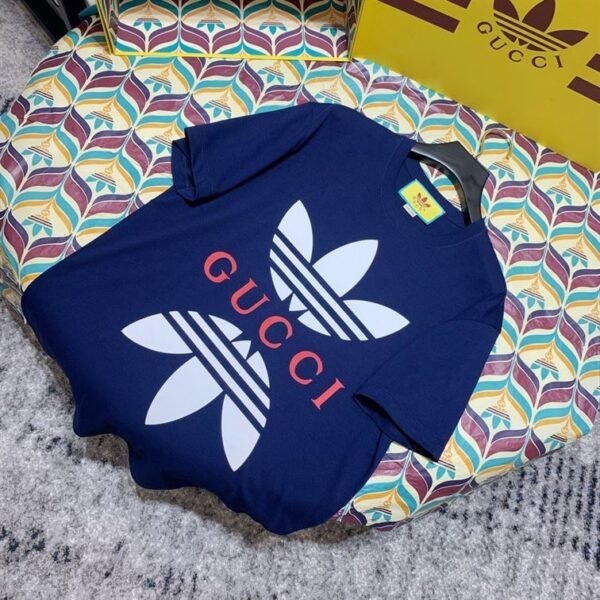ADIDAS X GUCCI COTTON JERSEY T-SHIRT IN BLUE – GGS032 - Image 2