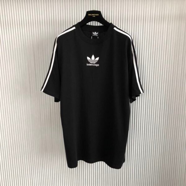 BALENCIAGA ADIDAS T-SHIRT OVERSIZED IN BLACK – BAS017 - Image 2