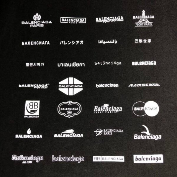 BALENCIAGA ARCHIVES LOGOS T-SHIRT OVERSIZED IN BLACK – BAS015 - Image 8