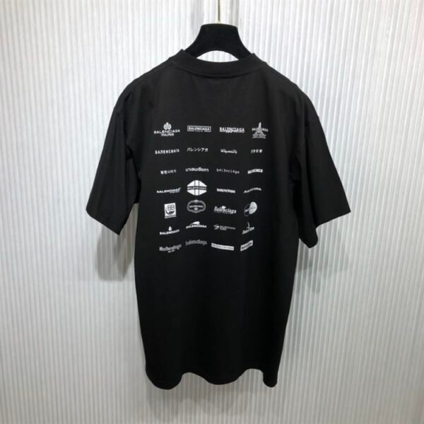 BALENCIAGA ARCHIVES LOGOS T-SHIRT OVERSIZED IN BLACK – BAS015 - Image 3