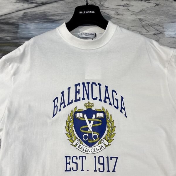 BALENCIAGA COLLEGE T-SHIRT MEDIUM FIT IN WHITE – BAS009 - Image 9