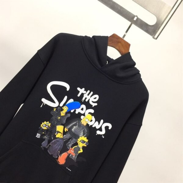 BALENCIAGA MEN SIMPSONS TM AND 20TH TELEVISION HOODIE WIDE FIT IN BLACK – BH014 - Image 5