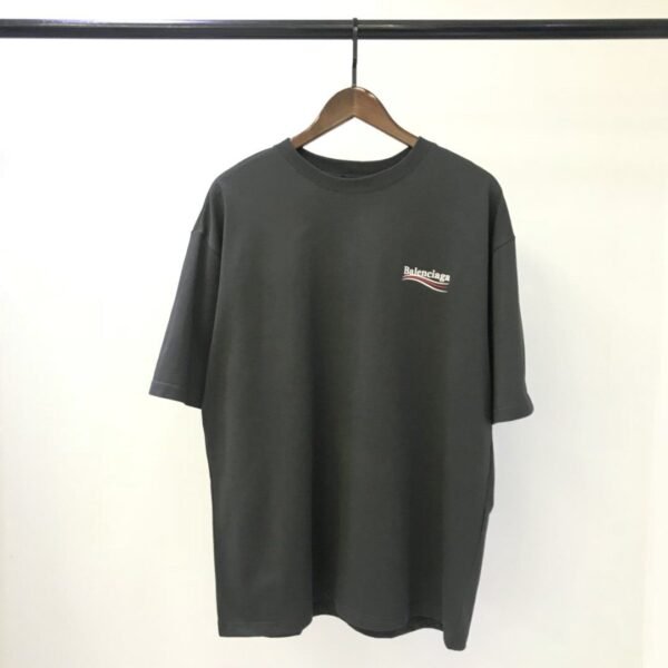 BALENCIAGA MEN'S POLITICAL CAMPAIGN T-SHIRT LARGE FIT IN GREY – BAS019 - Image 2