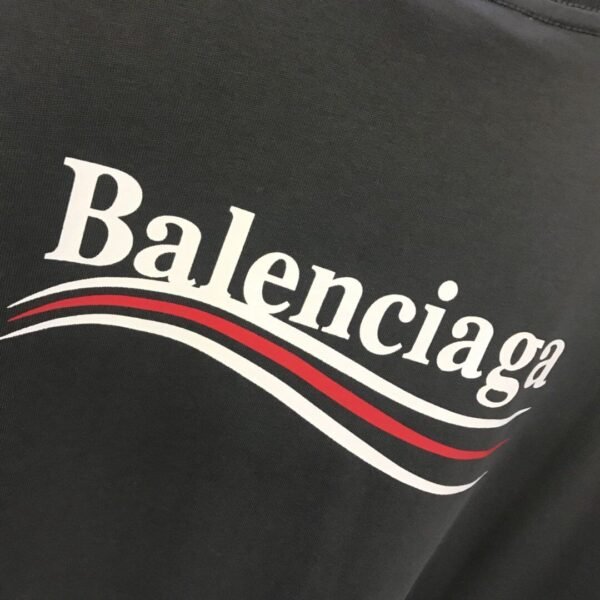 BALENCIAGA MEN'S POLITICAL CAMPAIGN T-SHIRT LARGE FIT IN GREY – BAS019 - Image 6