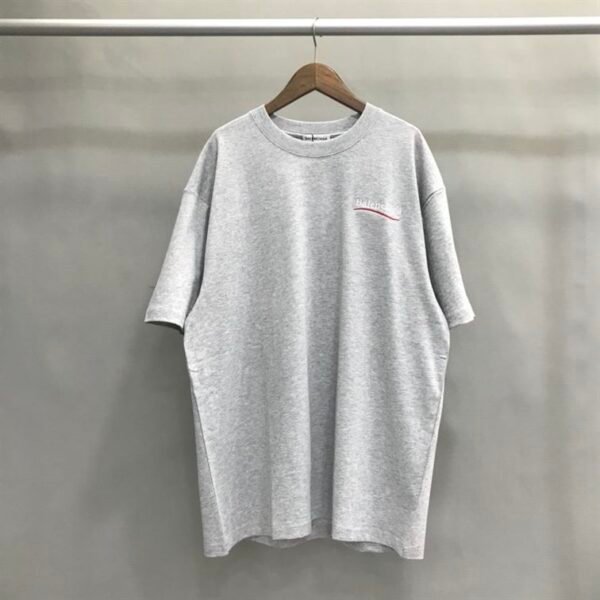 BALENCIAGA MEN'S POLITICAL CAMPAIGN T-SHIRT LARGE FIT IN GREY – BAS021 - Image 2