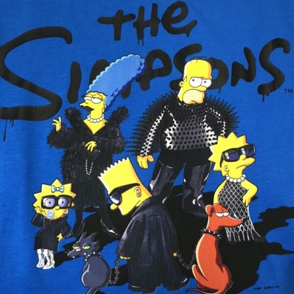 BALENCIAGA MEN'S THE SIMPSONS TM  20TH TELEVISION T-SHIRT OVERSIZED IN INDIGO – BAS006 - Image 8