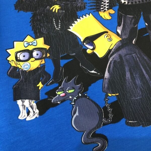 BALENCIAGA MEN'S THE SIMPSONS TM  20TH TELEVISION T-SHIRT OVERSIZED IN INDIGO – BAS006 - Image 6