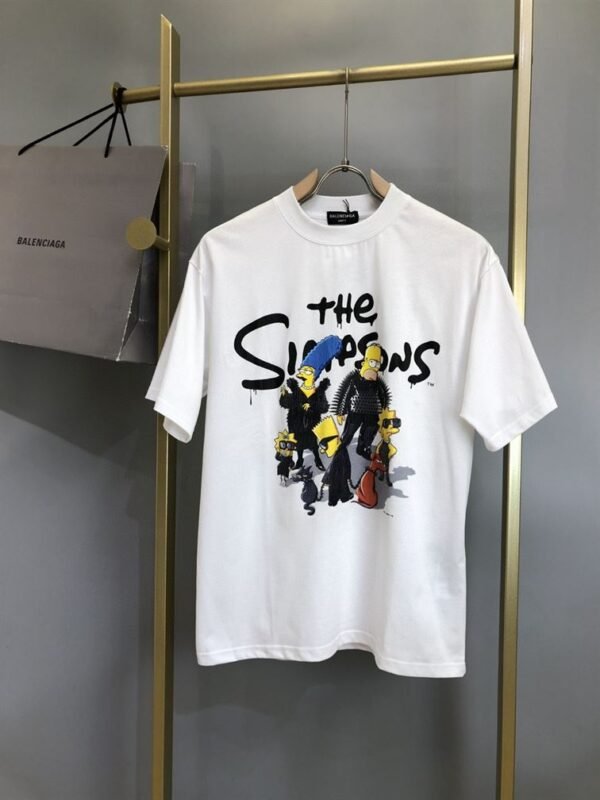 BALENCIAGA MEN'S THE SIMPSONS TM  20TH TELEVISION T-SHIRT OVERSIZED IN WHITE – BAS005 - Image 2