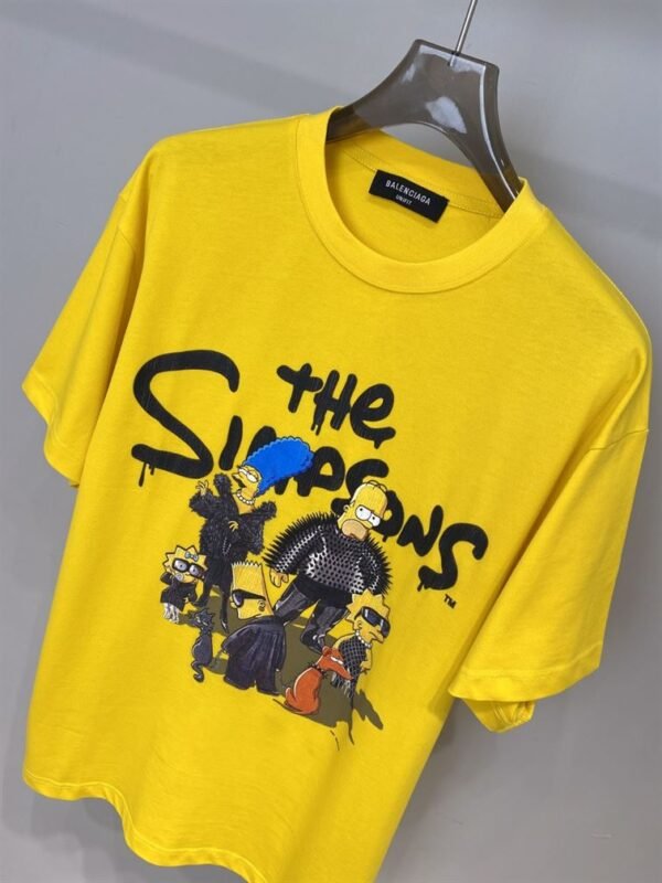 BALENCIAGA MEN'S THE SIMPSONS TM 20TH TELEVISION T-SHIRT OVERSIZED IN YELLOW – BAS007 - Image 7