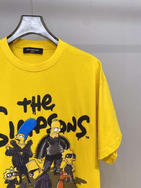 BALENCIAGA MEN'S THE SIMPSONS TM 20TH TELEVISION T-SHIRT OVERSIZED IN YELLOW – BAS007 - Image 5