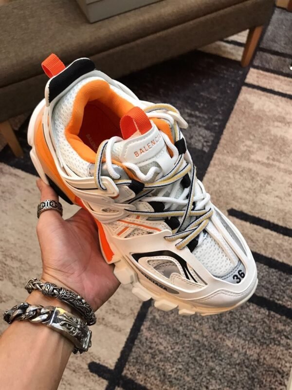 BALENCIAGA TRACK 3 SNEAKERS IN WHITE AND ORANGE – BLA001 - Image 3