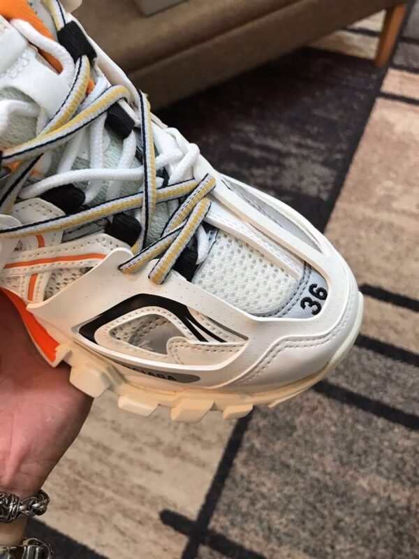 BALENCIAGA TRACK 3 SNEAKERS IN WHITE AND ORANGE – BLA001 - Image 4