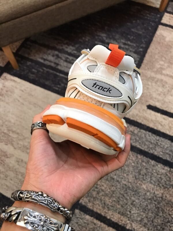 BALENCIAGA TRACK 3 SNEAKERS IN WHITE AND ORANGE – BLA001 - Image 6