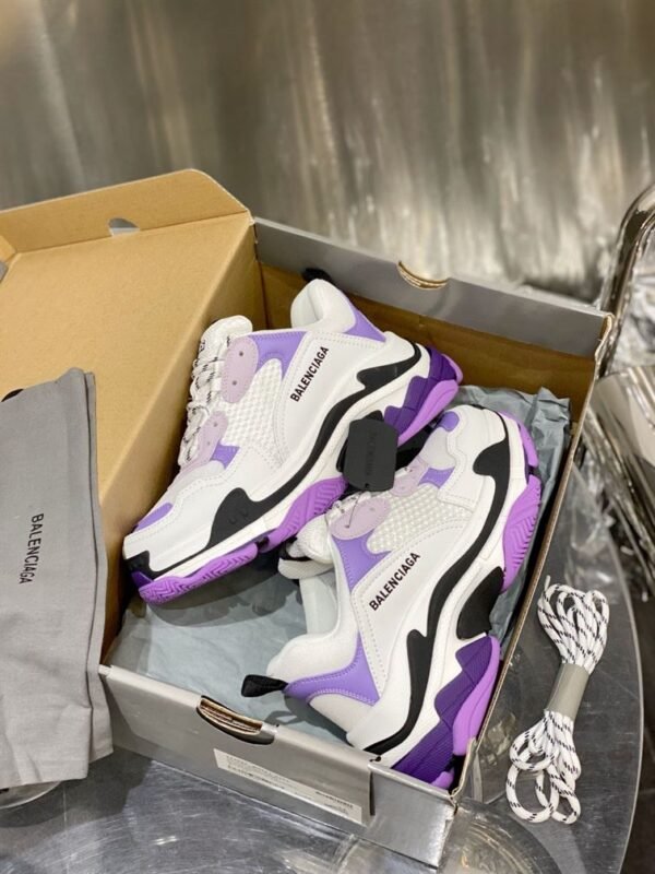 BALENCIAGA TRIPLE S 1.0 SNEAKERS IN WHITE AND LILAC – BLA021 - Image 4